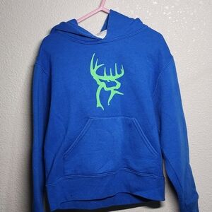 Nublend Buck Commander Blue Hoodie with Green Deer Logo
